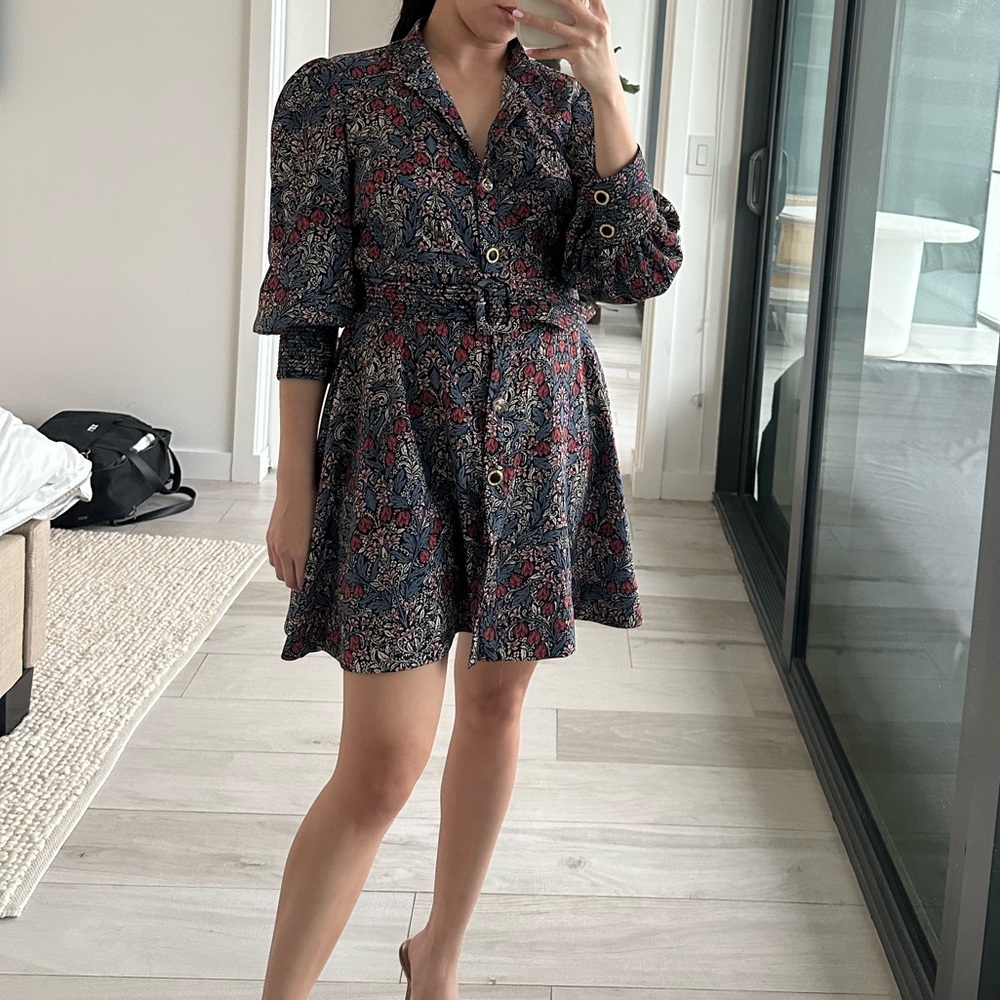 Zara Floral Belted Dress in Size XS